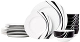 Amazon Basics Dinnerware Set. Microwave and Dishwasher Safe. Service for 6. 18-Piece Complete Kitchen. Plates. Dishes. Bowls. Swirl